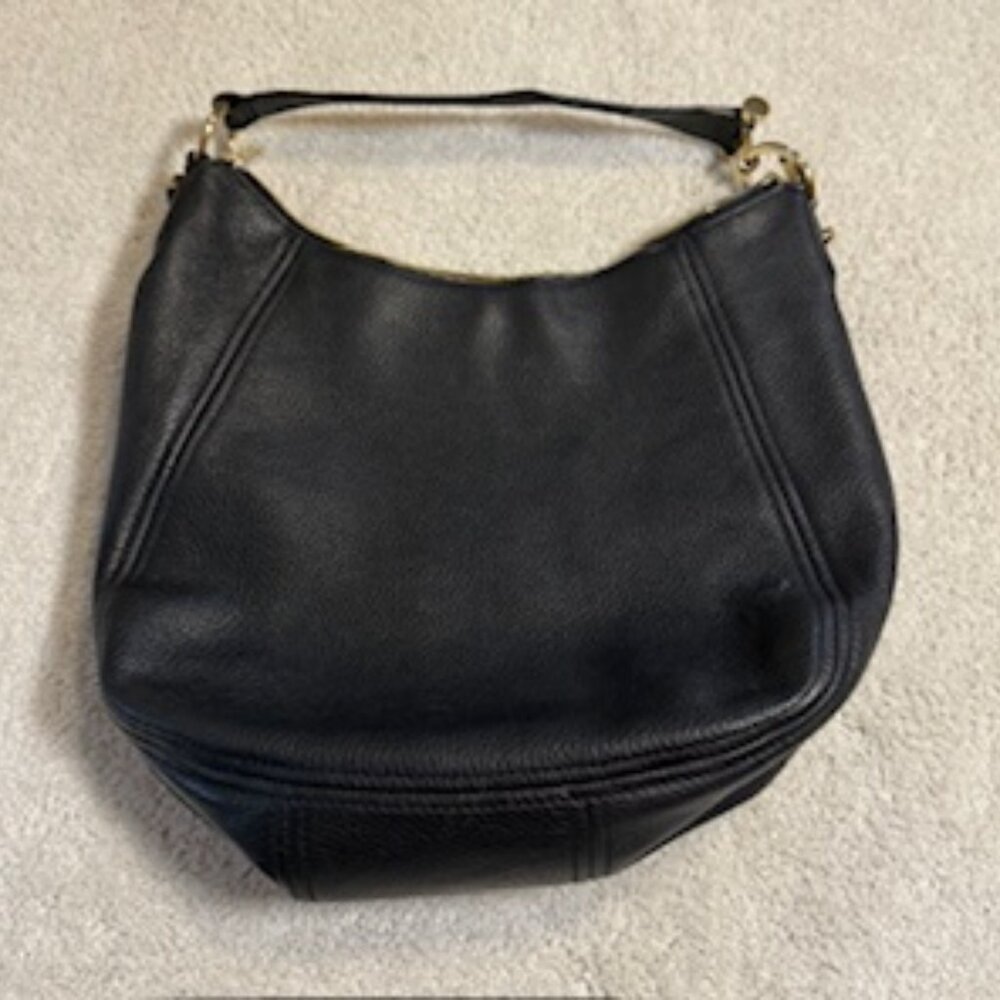 Michael Kors Black Hobo Purse with gold hardware